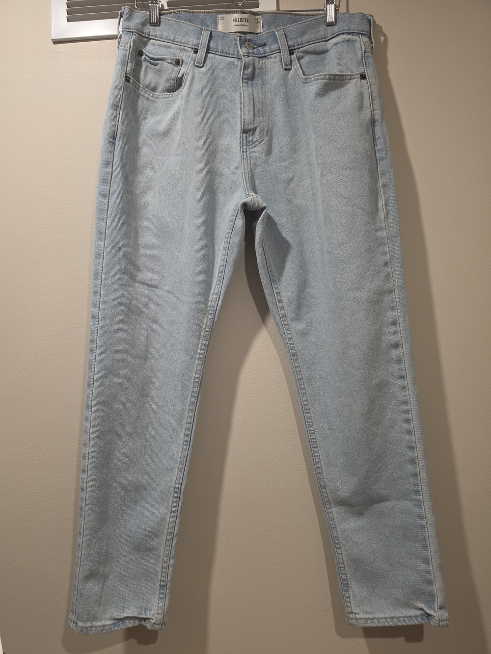 Hollister Athletic Skinny Jeans Men's 31x30 Light Wash Advanced Stretch Denim